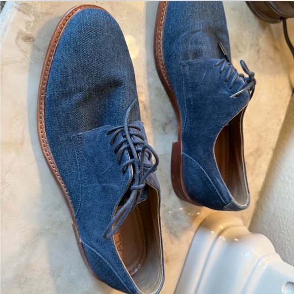 Aldo Blue Denim with Blue Suede Trim Oxfords - Picture 3 of 5